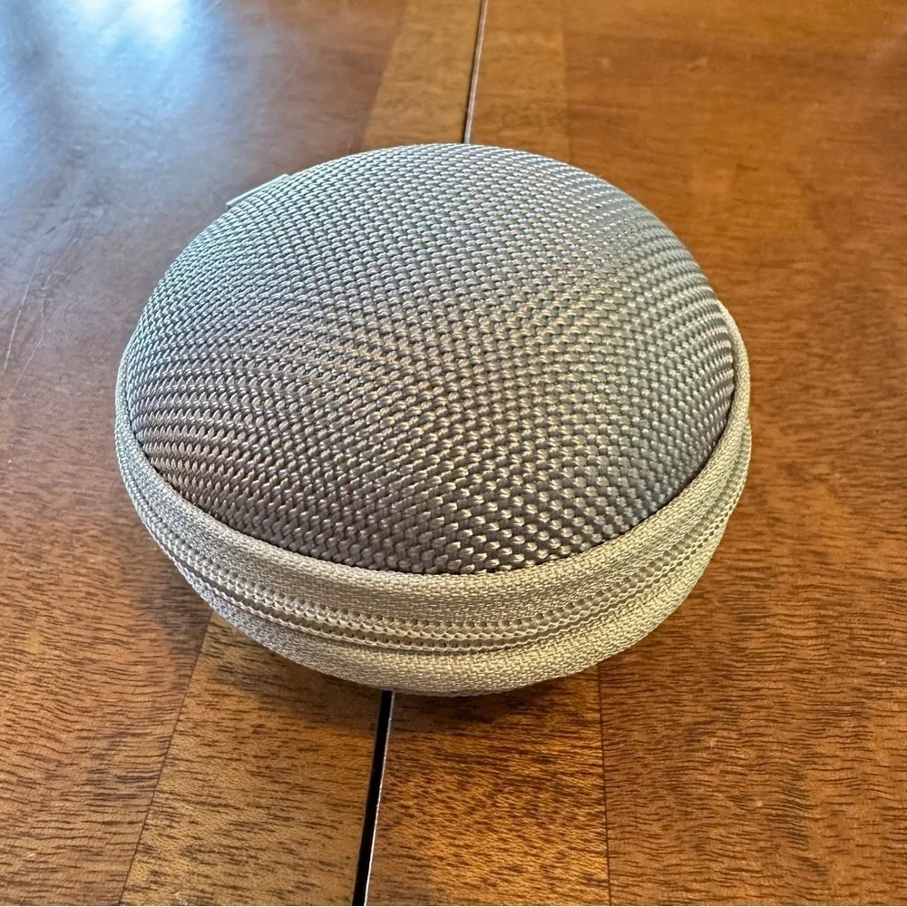 Round Gray Tech Storage Organizer Case with Zip Closure